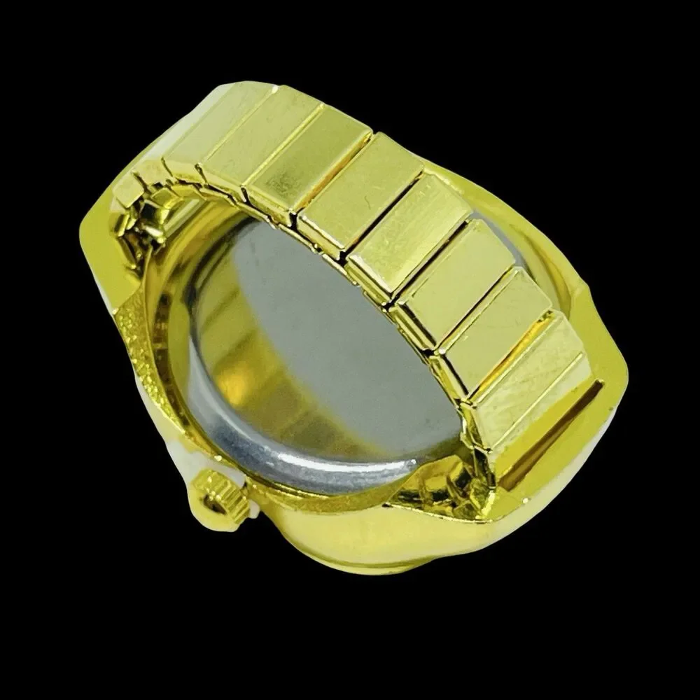 BOZHI Ring Watch Gold Design With Crystals New